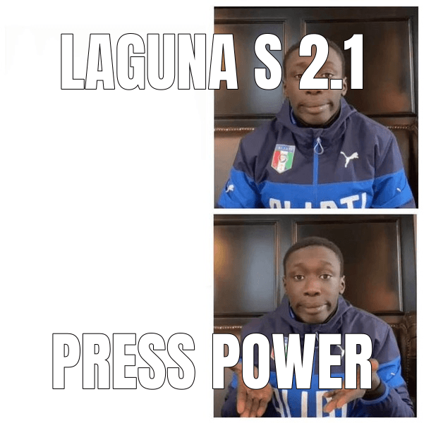 Khaby Lame Shrug meme about "Laguna S 2.1"