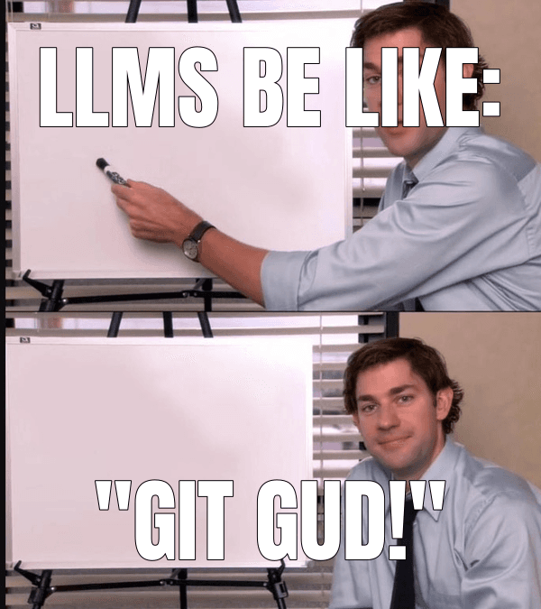 Jim Halpert Pointing to Whiteboard meme about "LLMs reward expertise"