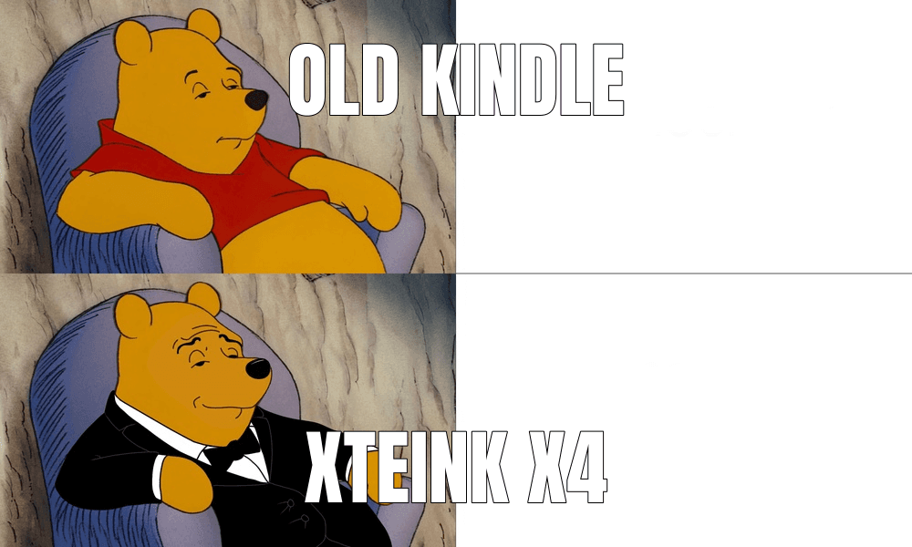 Old Kindle — Tuxedo Winnie the Pooh meme
