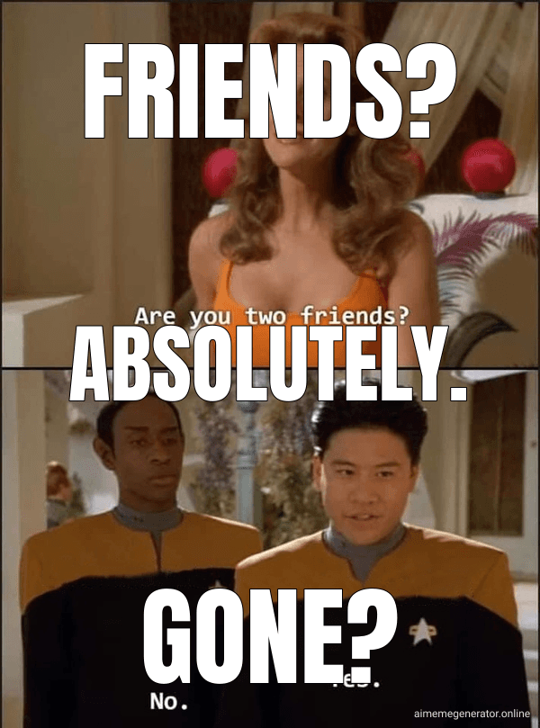 Are You Two Friends? meme about "I made tinnitus my friend, then it disappeared [video]"