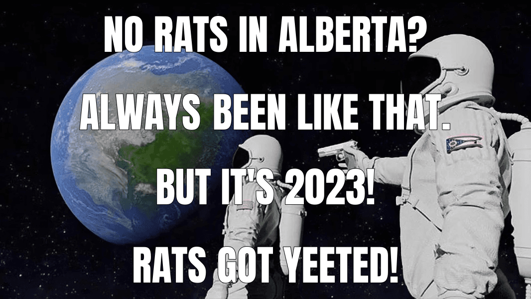Always Has Been meme about "How Alberta Eradicated Rats"