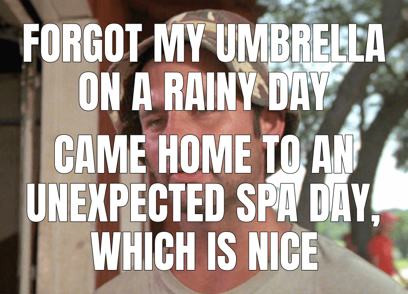 Forgot my umbrella on a rainy day