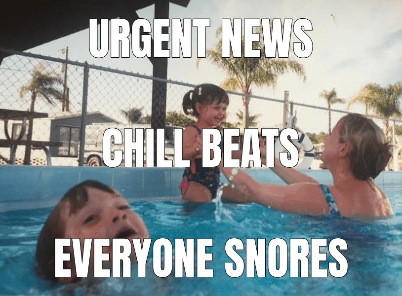 Mother Ignoring Kid Drowning In A Pool meme about "Marfa Public Radio Puts You to Sleep"