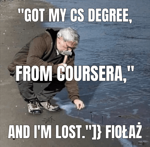 "Got my CS degree,