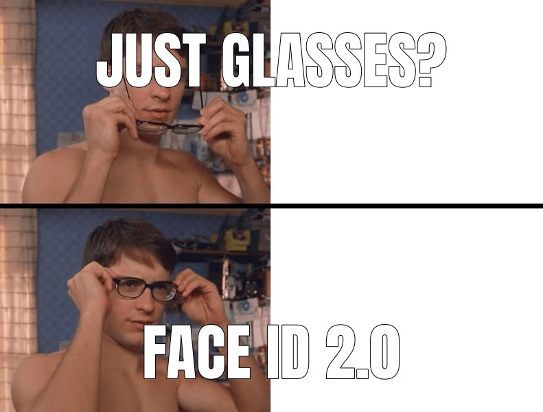 Meme made from "Meta's ships facial recognition on smart glasses"