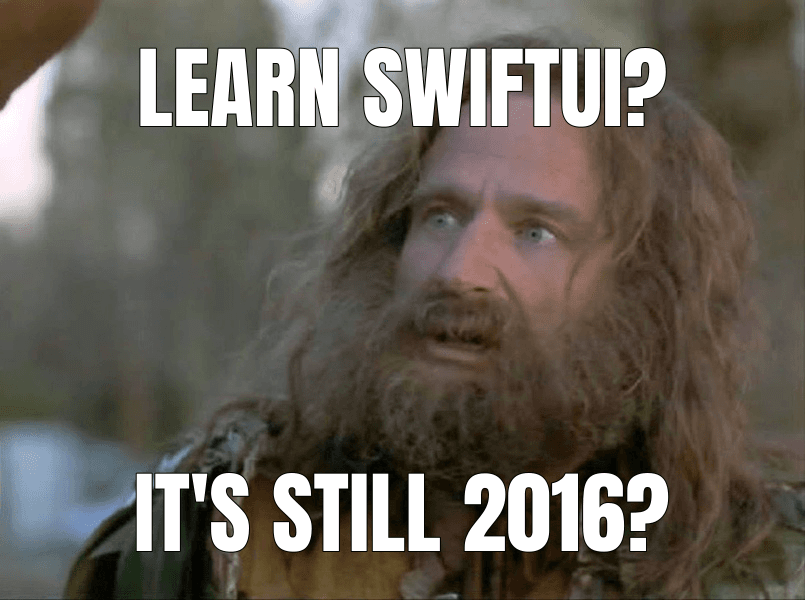 What Year Is It? meme about "SwiftUI After 7 Years"