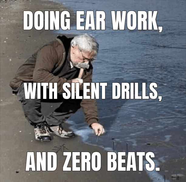 Doing ear work,