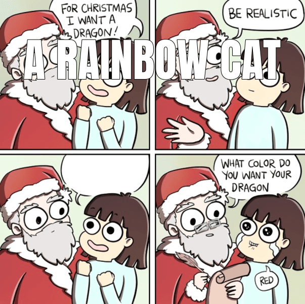 A rainbow cat