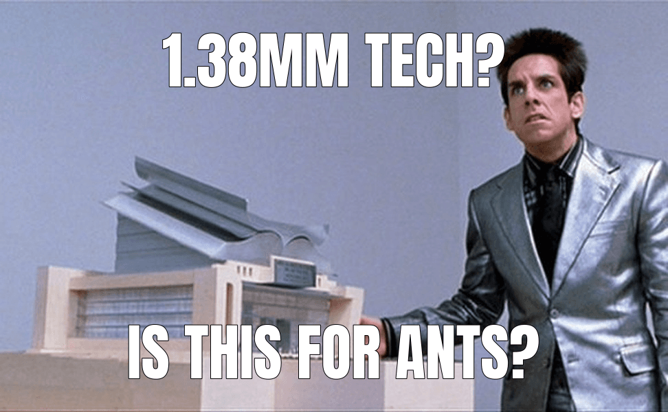 What is this, a Center for Ants?! meme about "1.38 Millimeter Microcontroller"