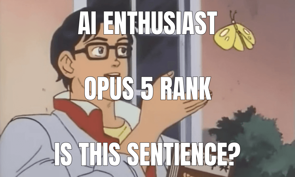 Is This a Pigeon? meme about "Opus 5 is currently #1 on Artificial Analysis Intelligence Leaderboard"