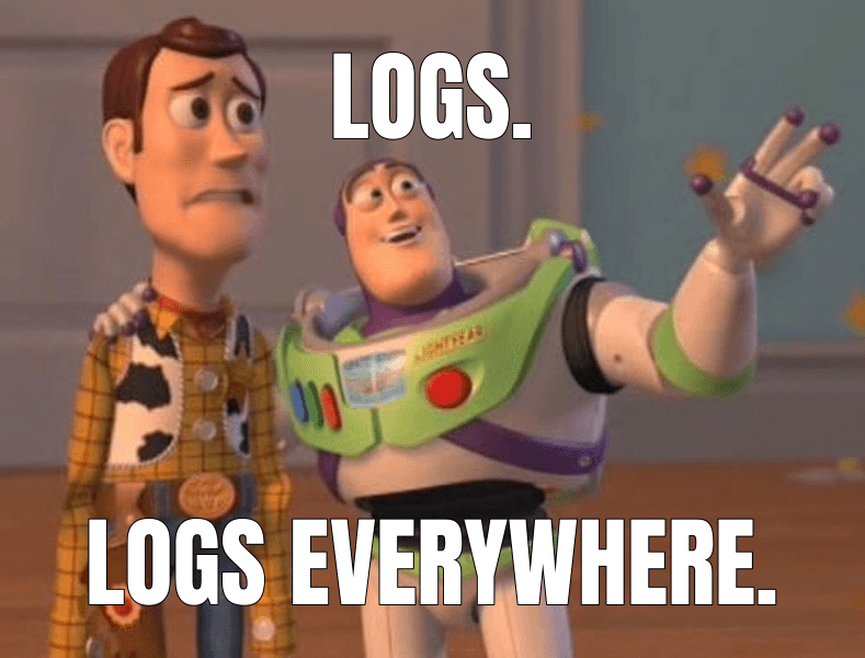 X, X Everywhere meme about "Everything is logarithms"