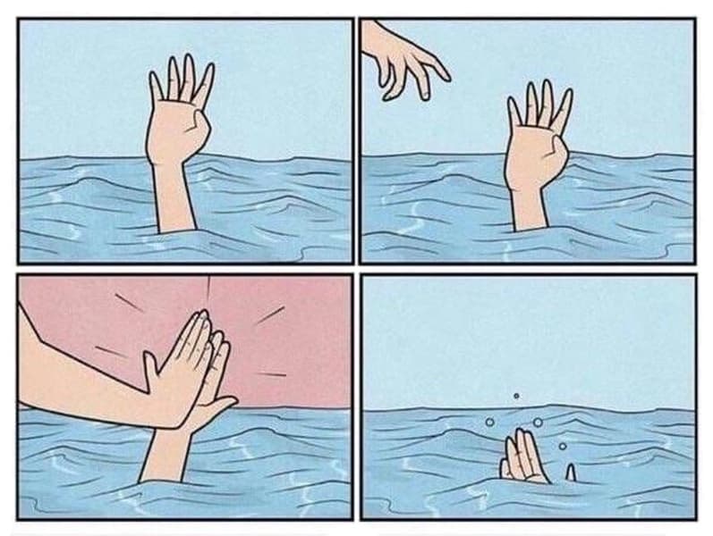 Drowning High Five