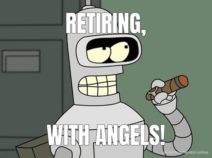 I'm Going to Build My Own Theme Park meme about "I am retiring from fulltime writing (& pseudonymity) to launch Guardian Angel"