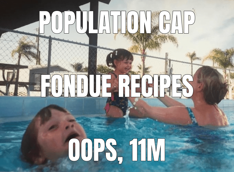 Population cap — Mother Ignoring Kid Drowning In A Pool meme